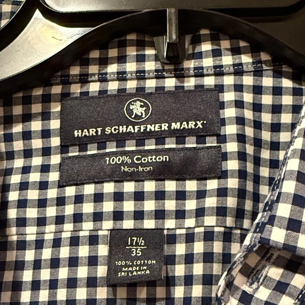 Hart Schaffner Marx Black and White Checkered Shirt - Picture 3 of 4
